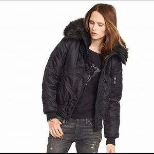 Ralph Lauren denim & supply size M black bomber jacket. Worn once.